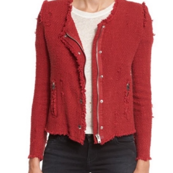 IRO Red Agnette Distressed Jacket - Picture 4 of 10